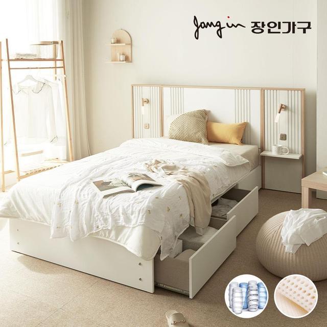 [비밀특가] 로시 라이트 템바보드 호텔식침대+라텍폼스7존독립매트 SS