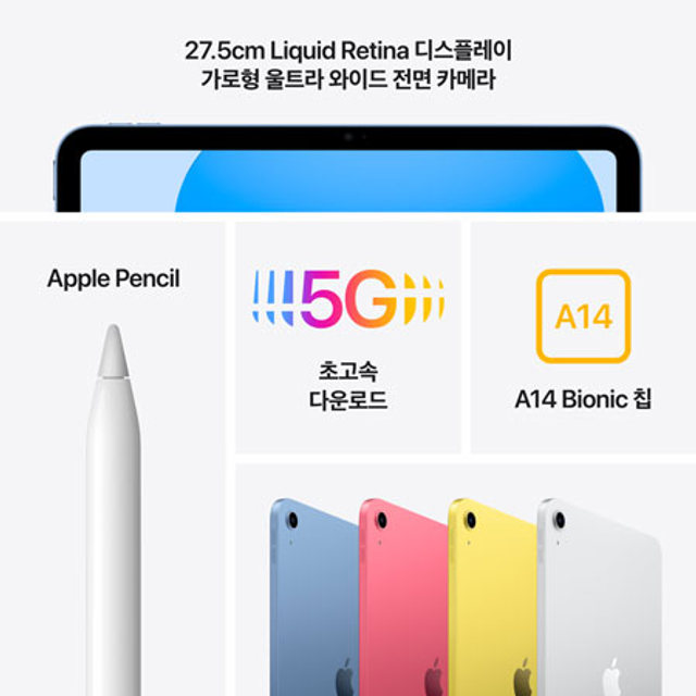 아이패드 10세대 Wi-Fi+Cellular 256GB - 블루 [MQ6U3KH/A]