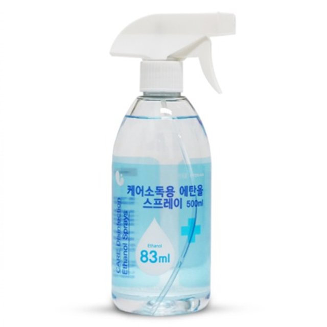 케어 소독용 에탄올 스프레이 500ml 분무형 살균 소독제