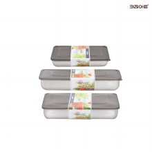 키친아트 피앙세 스텐레스 냉동실용 보관용기 3종C(3호x1개)+(5호x1개)+(6호x1개)