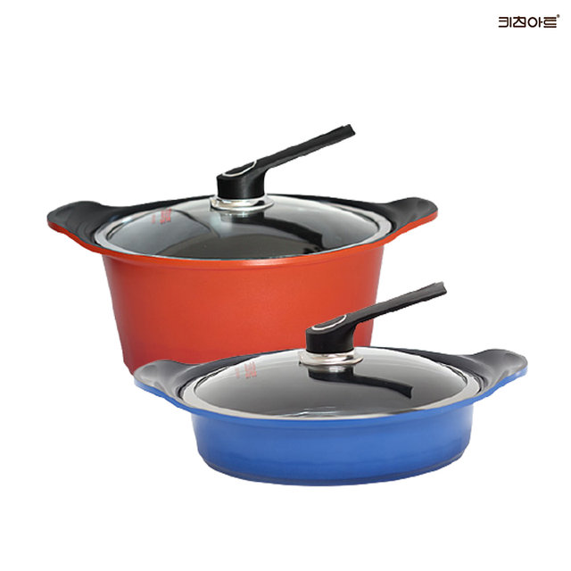키친아트 S100G 통주물 세라믹코팅 냄비세트 2종K (전28+곰28)