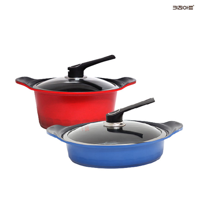 키친아트 S100G 통주물 세라믹코팅 냄비세트 2종J(양24+전28)