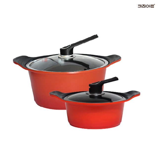 키친아트 S100G 통주물 세라믹코팅 냄비세트 2종H(양20+곰28)