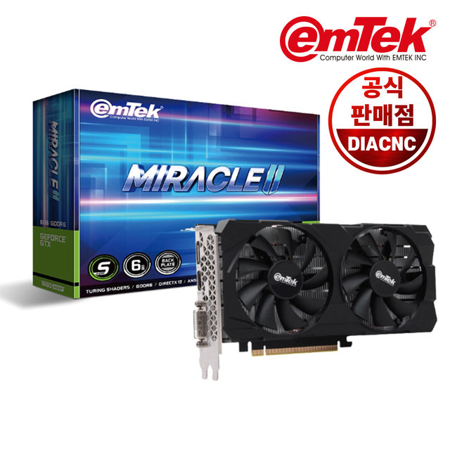 [공식판매점] 이엠텍 지포스 GTX 1660 SUPER MIRACLE II D6 6GB
