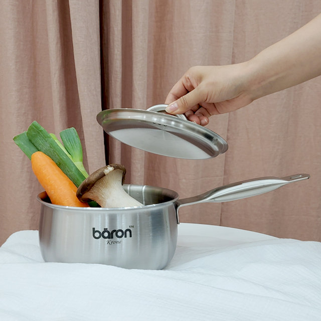 STS304 올바디 통5중 스텐 편수냄비 16cm