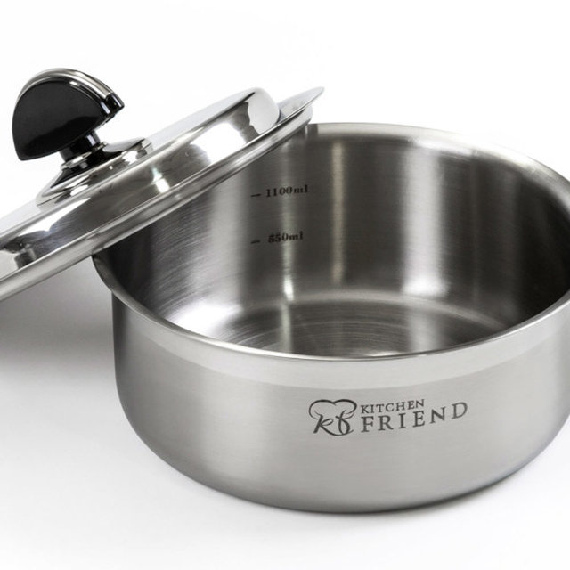 키친아트 스텐 인덕션겸용 라면 편수냄비 18cm 1인용 찌개 밀크팬