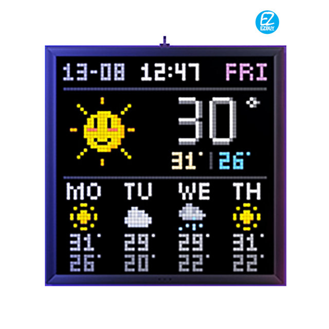 [해외직구] 디붐 픽수 64 PIXOO 픽셀아트 LED 디지털 액자 블랙