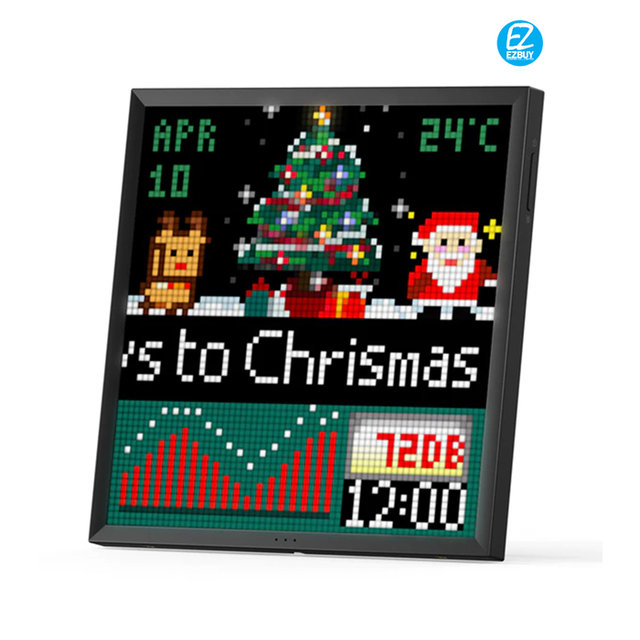 [해외직구] 디붐 픽수 64 PIXOO 픽셀아트 LED 디지털 액자 블랙