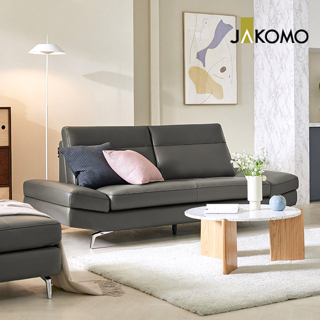 [단독][롯데3만증정]레이 3인 이태리 천연면피 소가죽 소파+스툴