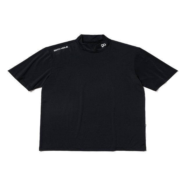 냉감 소재 베이직 터틀넥 반팔 베이스 레이어  [BLACK]