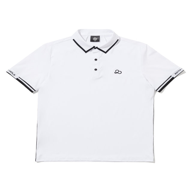 메쉬 소매 포인트 반팔 티셔츠 [WHITE]