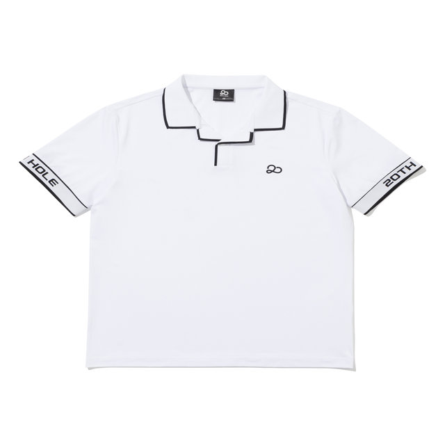 에리 소매 YOKO 로고 반팔 티셔츠 [WHITE]