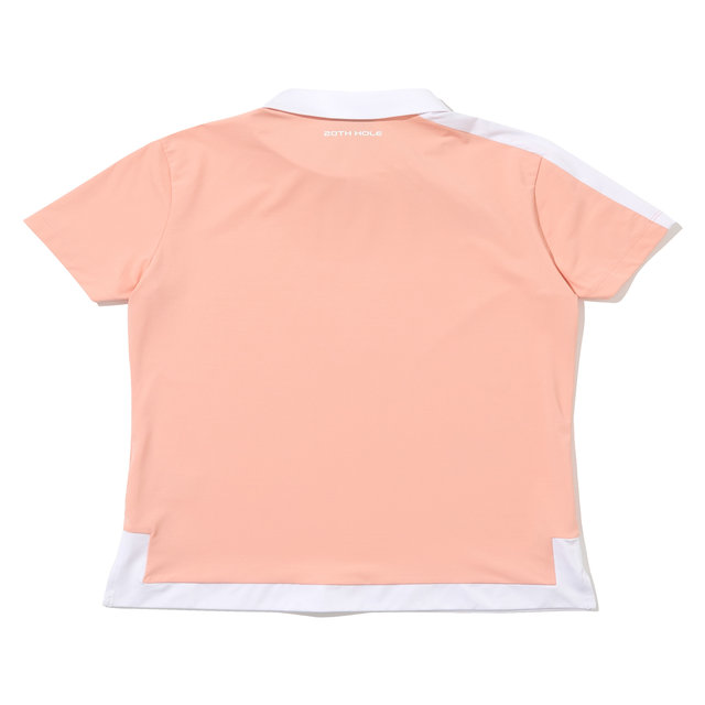 사선 플라켓 여성 반팔 티셔츠[CORAL]