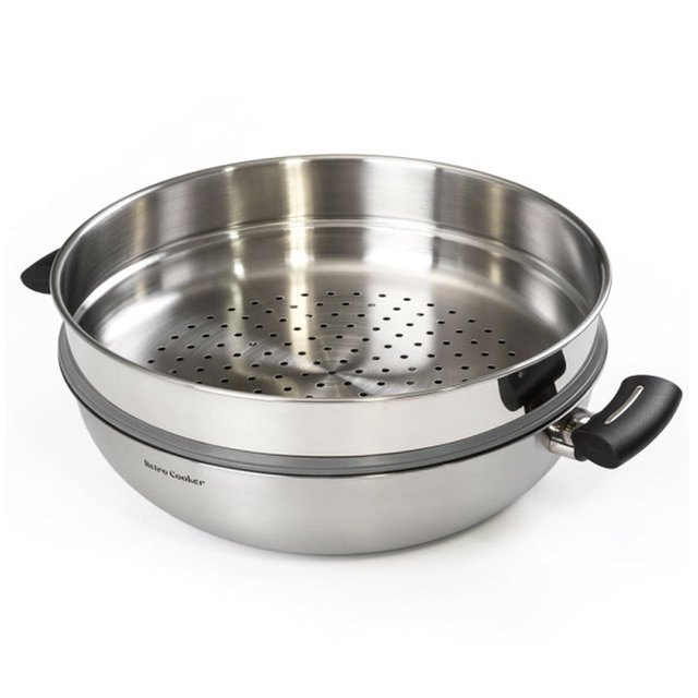 키친아트 인덕션겸용 전골 찜냄비 30cm 찜기 찜솥 스텐 만두 채소 국냄비