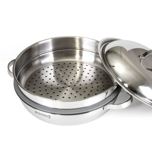 키친아트 스텐 인덕션가능 찜냄비 33cm 대형 조개 대게찜기 찜솥 찜통