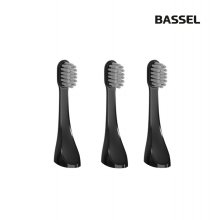 바셀 컴팩트 휴대용 음파전동칫솔 3IN1 헤드 브러쉬 블랙