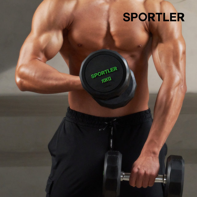스포틀러 PEV 12각 덤벨 아령 10kg 웨이트 근력 홈트 운동 기구