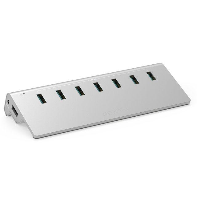 넥스트유 유전원 USB허브 7포트 USB3.0 알루미늄 재질 327U3