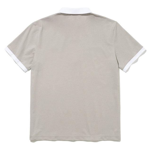 배색 하프집업 남성 반팔 티셔츠 [SAND BEIGE]