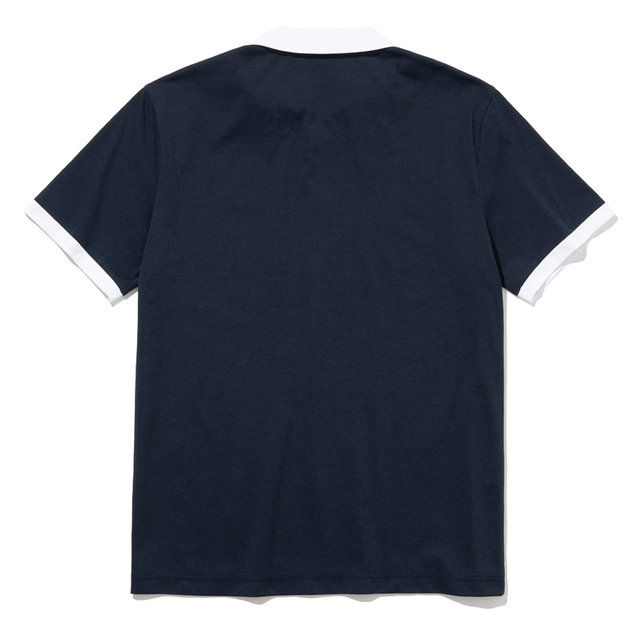배색 하프집업 남성 반팔 티셔츠 [NAVY]