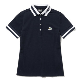YOKO 카라넥 포인트 PK 여성 반팔 티셔츠[NAVY]