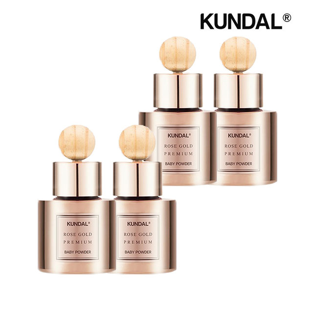 쿤달 프리미엄 차량용 디퓨저 로즈골드 에디션 베이비파우더 40ml x4개