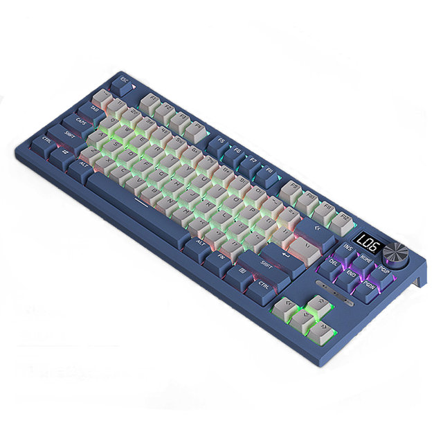[해외직구] LANGTU LED 기계식 키보드 RGB LT-84 C타입 유선 키보드 84키캡 RGB효과