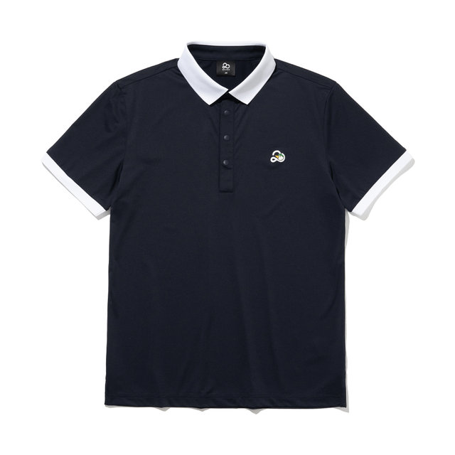 소매 YOKO 카라넥 남성 반팔 티셔츠[NAVY]