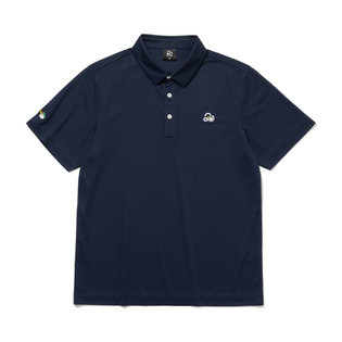 투에니더그 자수 카라 남성 반팔 티셔츠[NAVY]