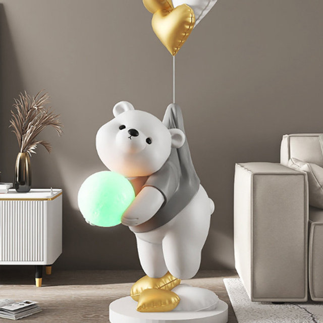 [해외] 날아가는베어 풍선곰 거실조명 인테리어조명(그레이)