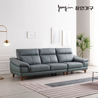 [비밀특가] 브람스 4인 천연가죽 소파 (스툴 미포함)