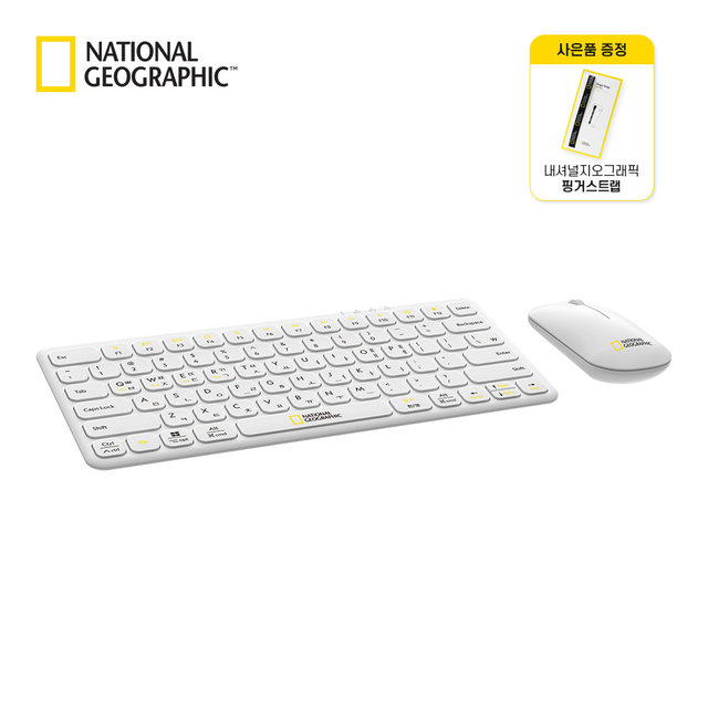 내셔널지오그래픽 NGM-BWKM 블루투스 무선 키보드&마우스 세트 연속사용70h 내장배터리 충전식 슬림 태블릿 휴대용 무소음 저소음 텐키리스 사무용 맥북 애플 맥 갤럭시탭 안드로이드 멀티페어링 2way B5.2