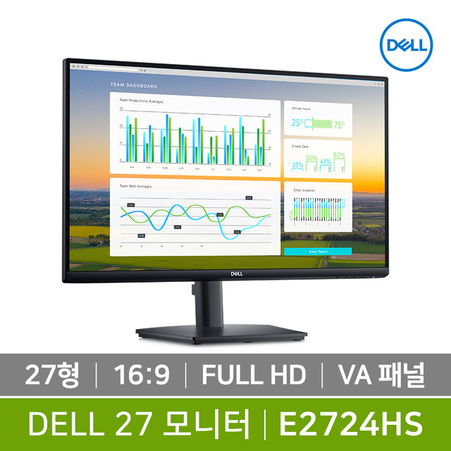 DELL E2724HS 27형 모니터 FHD VA 16:9 