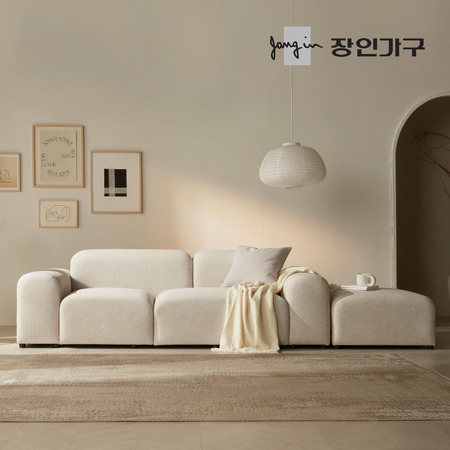 [비밀특가] 커브 3인용 이지클린 조야 패브릭 소파(스툴포함)
