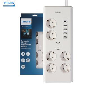 PC세팅 필수품 프리미엄 USB/C타입 멀티탭[6구, USB4포트, C타입/2M]