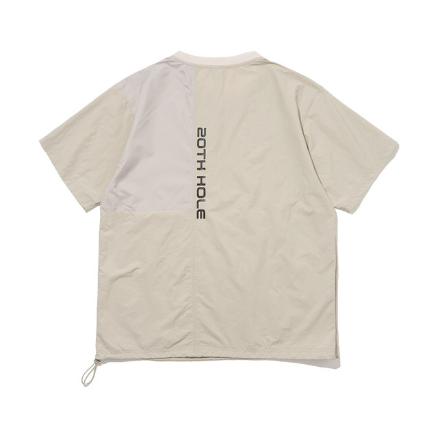 투에니더그 캥거루 포켓 크루넥 남성 바람막이 반팔 티셔츠 [BEIGE]