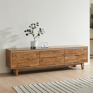 엘제 2단 서랍형 원목 거실장 고무나무 선반 tv받침 티비다이 1800