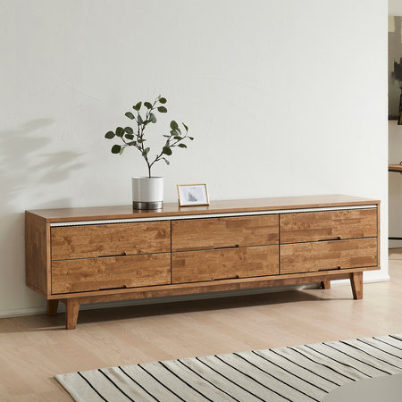 엘제 2단 서랍형 원목 거실장 고무나무 선반 tv받침 티비다이 1800