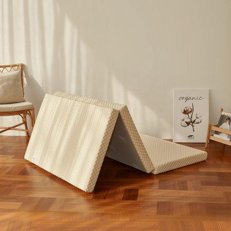 스너그홈 3단 접이식 천연라텍스 매트리스 토퍼 10cm MS 미디엄