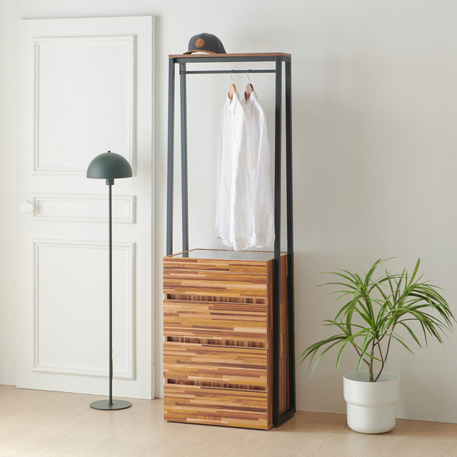 힐다 A형 철제 행거 600 4단 디바이더 서랍 강화유리 시스템행거