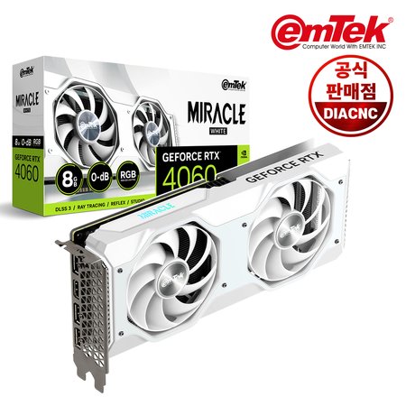 이엠텍 지포스 RTX 4060 MIRACLE WHITE D6 8GB