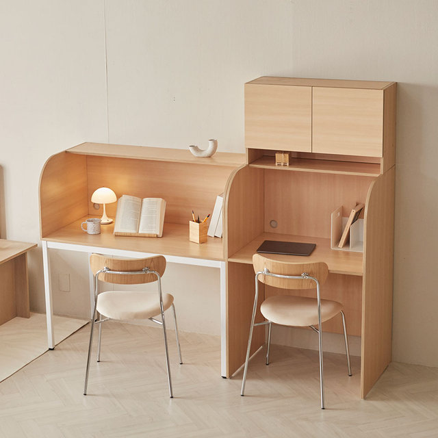 [비밀특가] 토모 집중력 1인용 독서실 책상 일체형 800 (LED조명, 상부수납장)