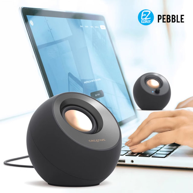 [해외직구] Creative 크리에이티브 페블 PEBBLE V3 블루투스 스피커 / 2.0채널 / 블루투스 5.0 / usb-c to usb-a 변환젠더 포함 / 8w 16W 출력 / 