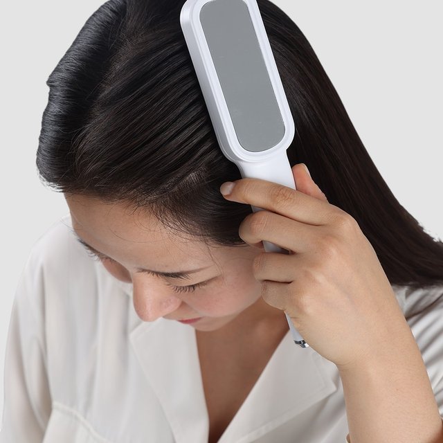 펄케어 헤어 갈바닉 고주파 EMS 저준위 전동 두피 마사지기 모발 관리기 발모제 도포기