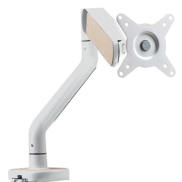 클램프.홀타입 겸용 고중량 싱글 패브릭 디자인 모니터암, COZ77 [최대32형][화이트]