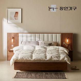 [비밀특가] 로시 패브릭 템바보드 호텔식 수납 침대 Q+본넬