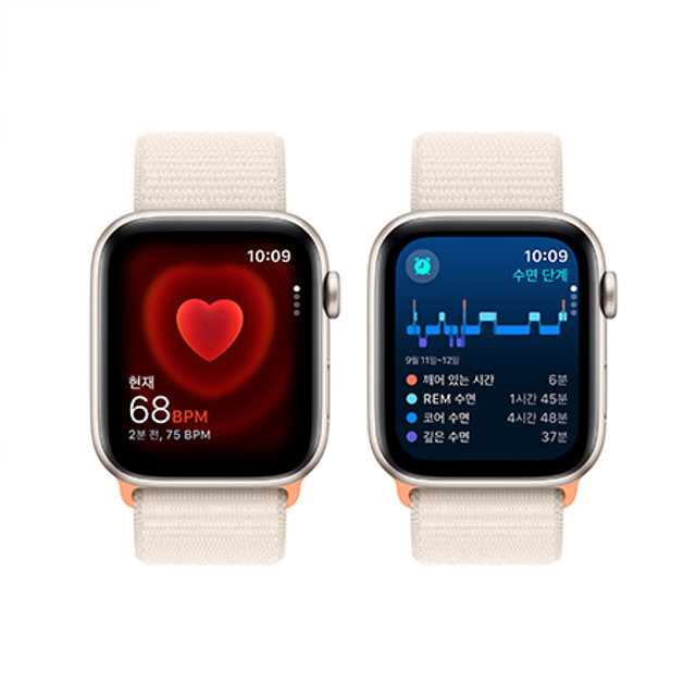 애플워치 SE2 44mm, GPS (스타라이트 알루미늄, 스타라이트 스포츠루프) - [MRE63KH/A]