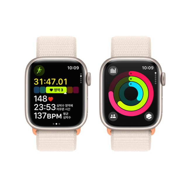 애플워치 9 41mm, GPS (스타라이트 알루미늄, 스타라이트 스포츠루프) - [MR8V3KH/A]