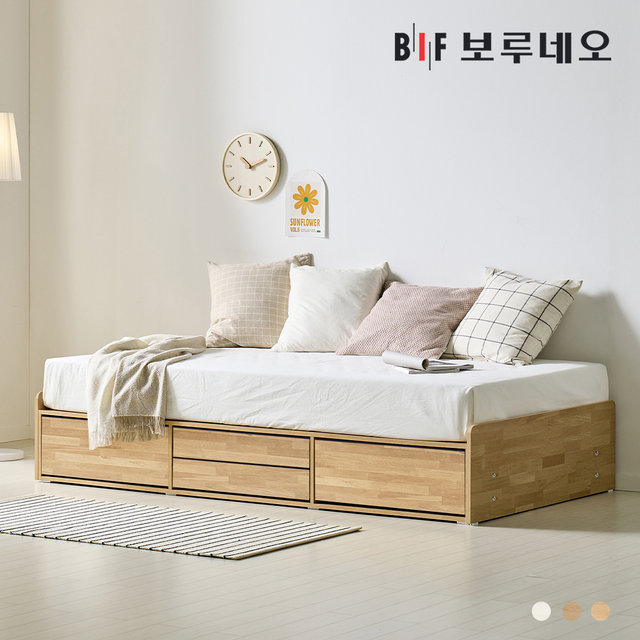 그린Po 무헤드 4서랍 수납 침대 본넬매트리스 세트 SS