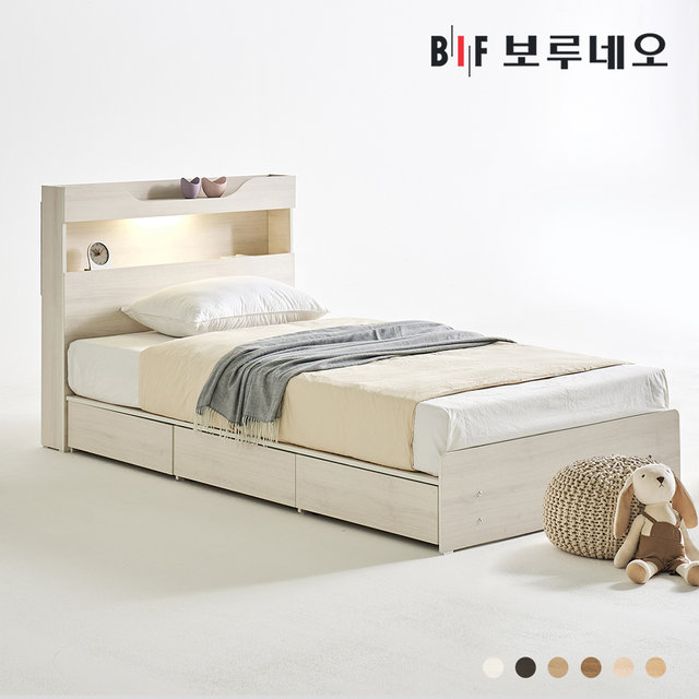 조엔Po LED 3서랍 수납 침대 프레임 SS